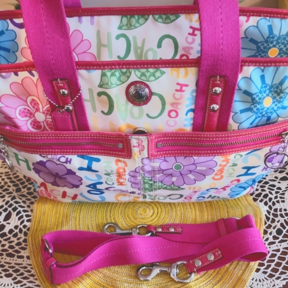 Coach "Poppy" Print Diaper Bag w/Diaper Pad